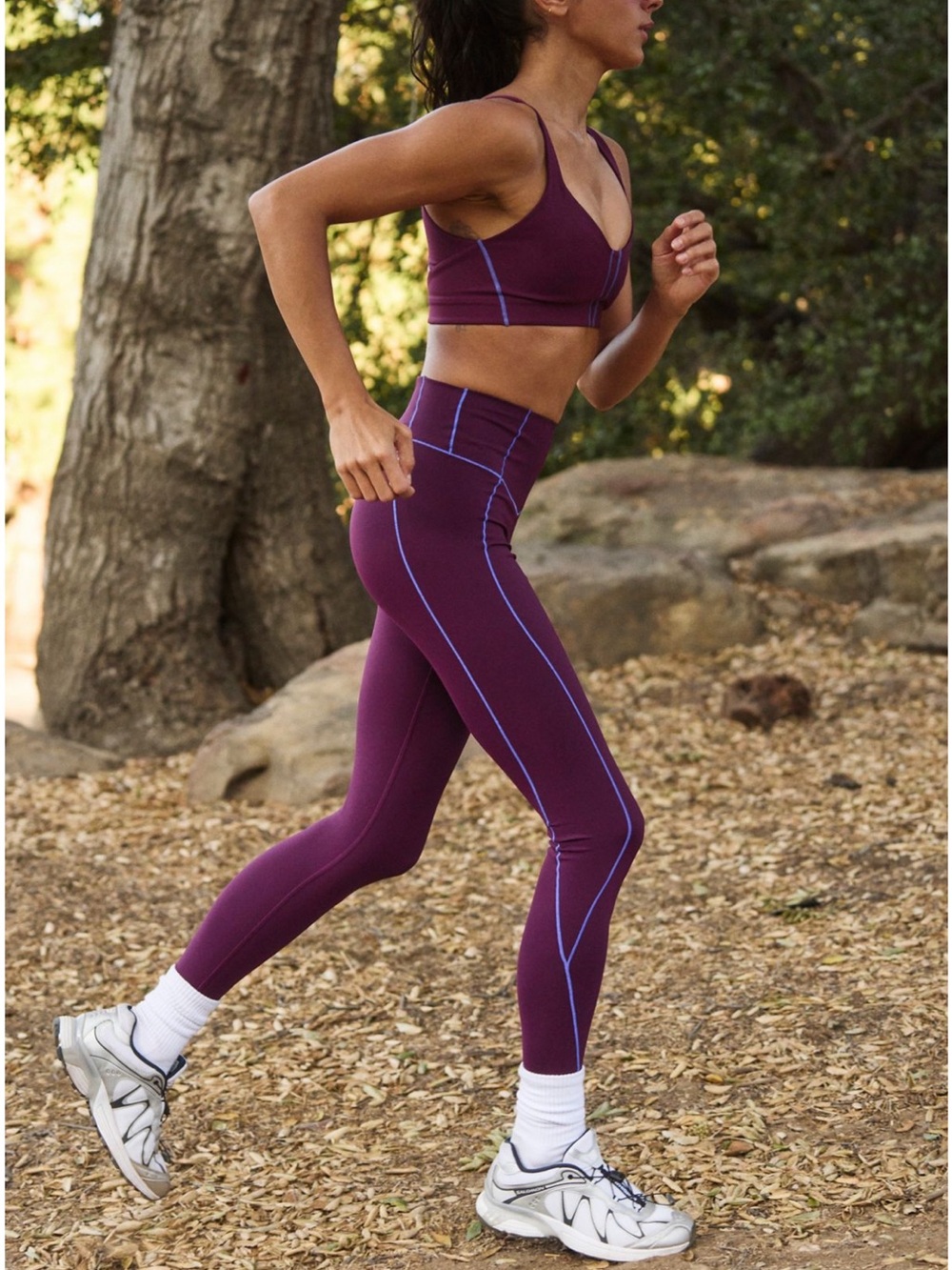 Women's High-Waist Purple Active Bra & Leggings